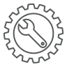 Gear and wrench support logo