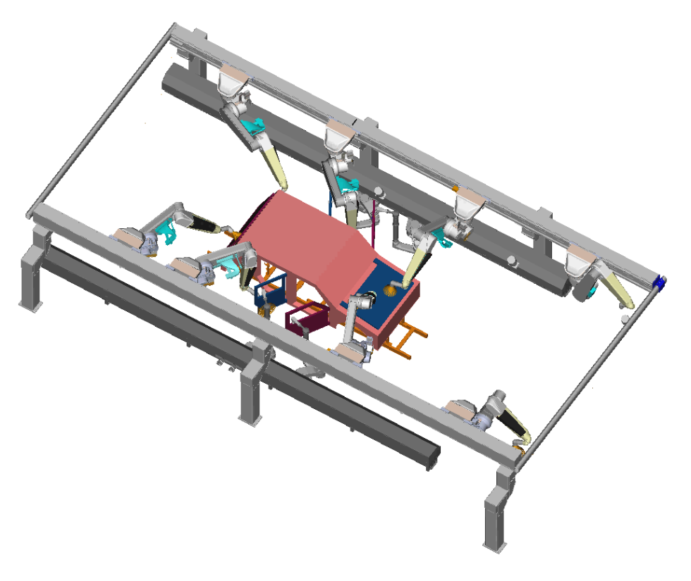 Workcell with simulation of robotic path playback