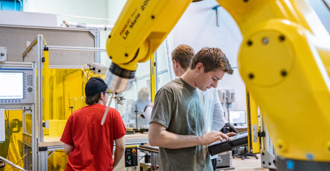 Fanuc training students